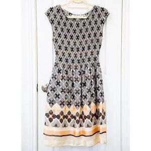 Max Studio Navy and Pink Cocktail Dress with Geometric Pattern, size L